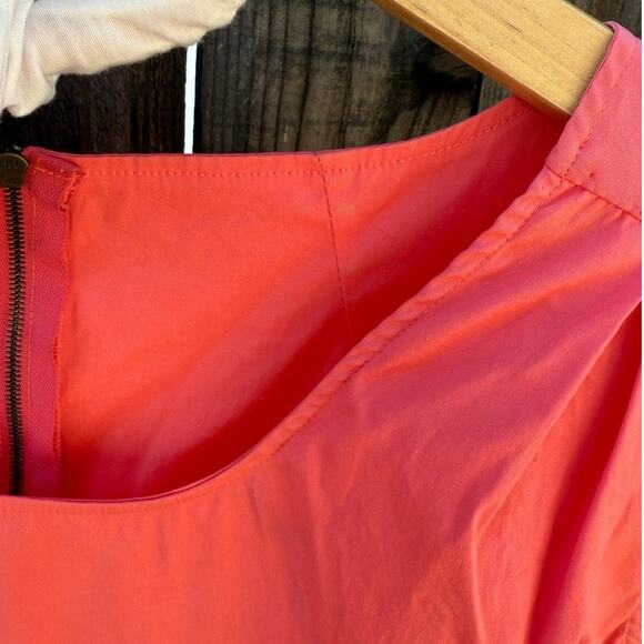 MARNI Sleeveless Pleated Shift Dress in Coral Poplin Size 42 IT (US 6) - Picture 10 of 14